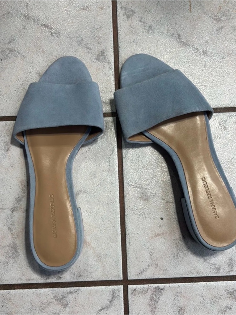Banana Republic Blue Suede Slide Mules